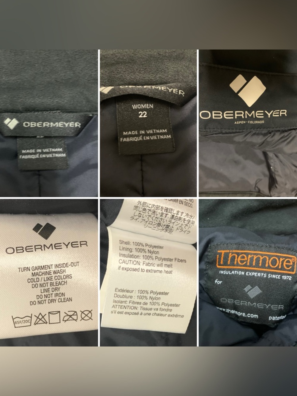 Obermeyer Womens Snow Ski Pants Black Size 22 Insulated Thermore Winter Adjust - Picture 6 of 9
